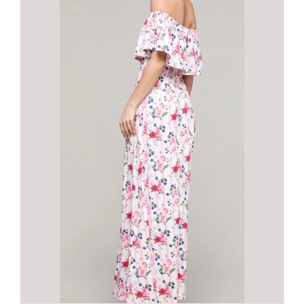 Floral Off-Shoulder Maxi Dress - Picture 2 of 4